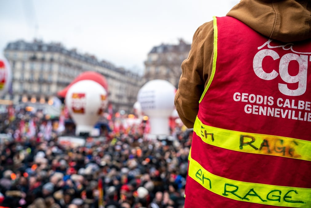 Manifestation, EDF, CGT, grève, France, réforme des retraites, Paris
