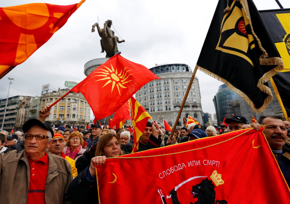 Manifestation a skopje pour le "nom" de la macedoine