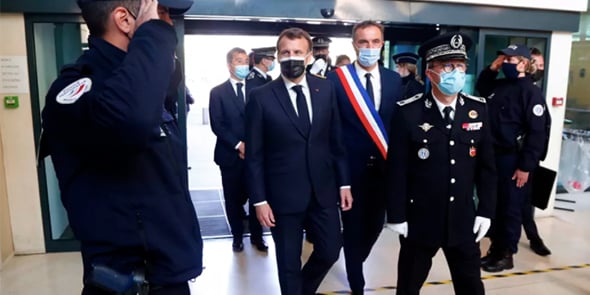 Emmanuel Macron en visite à Montpellier le 19 avril 2021