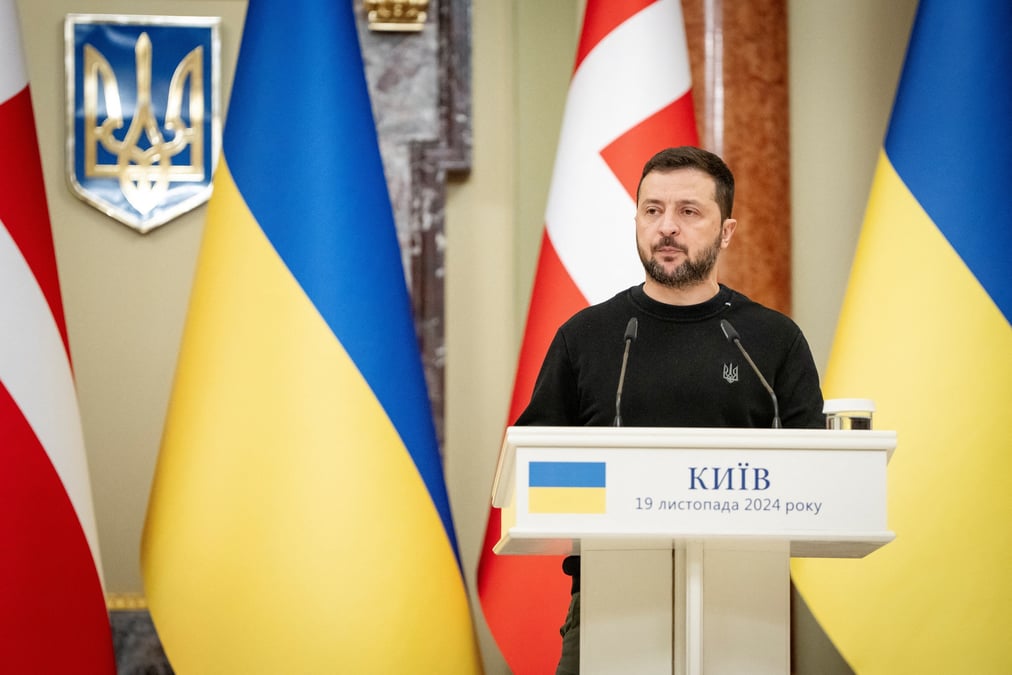 Conference de presse du president ukrainien zelenskiy et du premier ministre danois frederiksen a kyiv