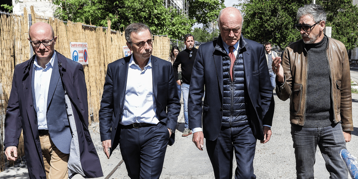 Jean-Luc Gleyze, Pierre Hurmic, Alain Rousset et Philippe Barre, le 12 juin à Darwin, à Bordeaux.