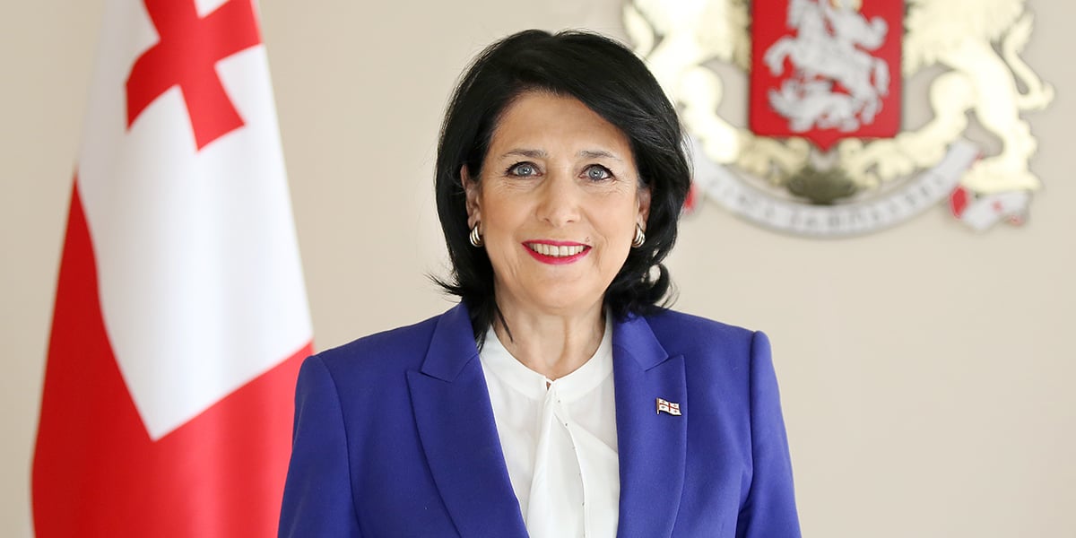 Salomé Zourabichvili au palais présidentiel de Tbilissi.