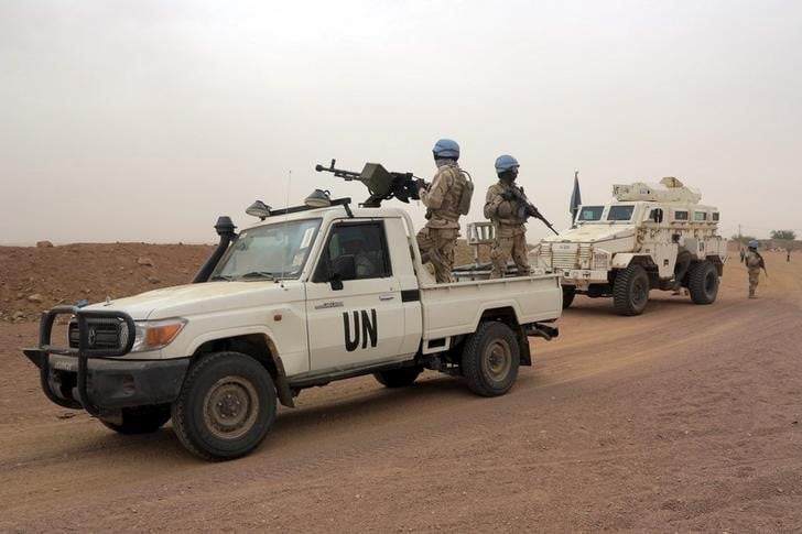 Patrouille de soldats de la paix de l'onu a kidal, au mali