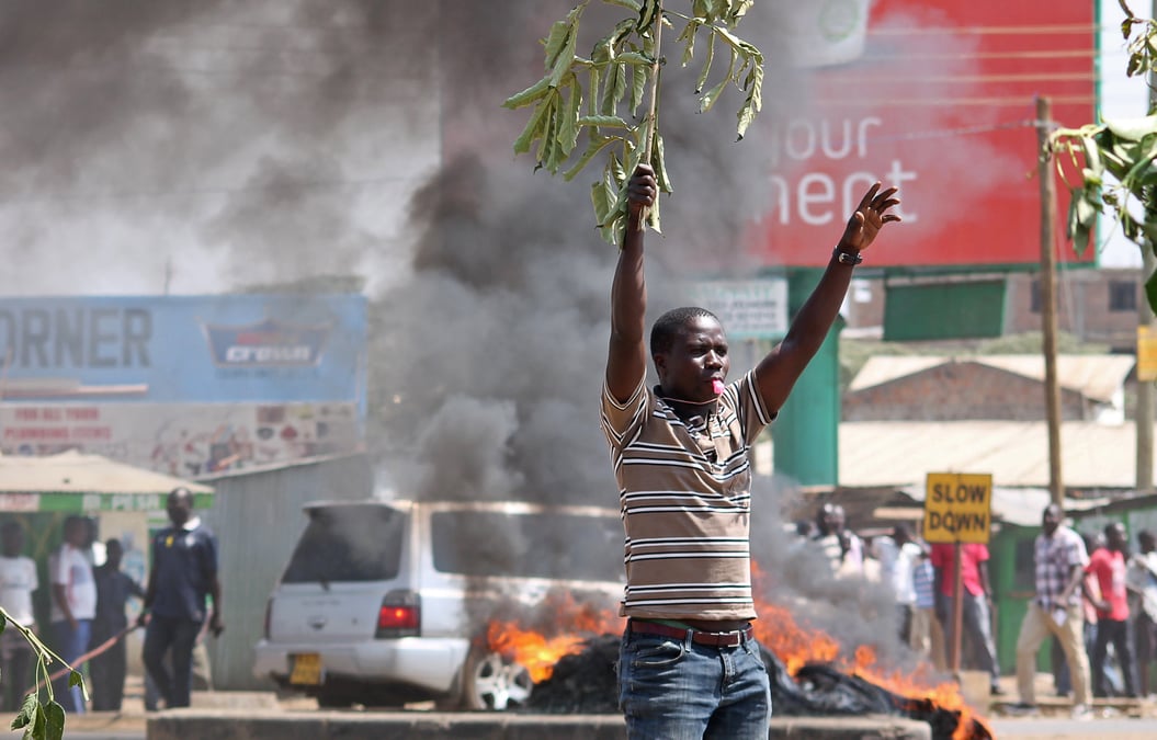 Manifestations devant la commission electorale a nairobi