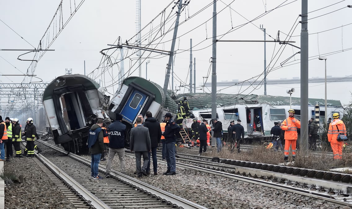 Un train deraille pres de milan