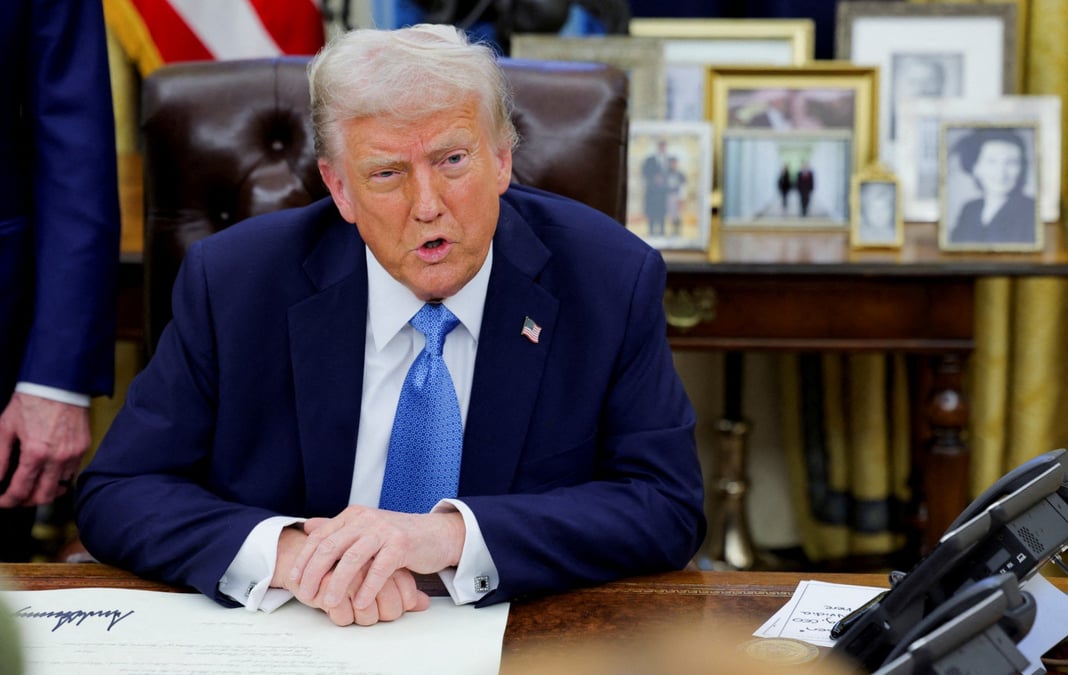 Donald Trump le 31 janvier 2025 après avoir signé un nouveau décret. (Photo d'illustration).