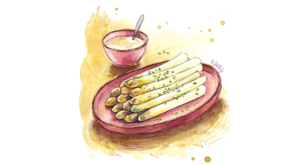 Découvrez la recette de la semaine : les asperges blanches sauce mousseline.
