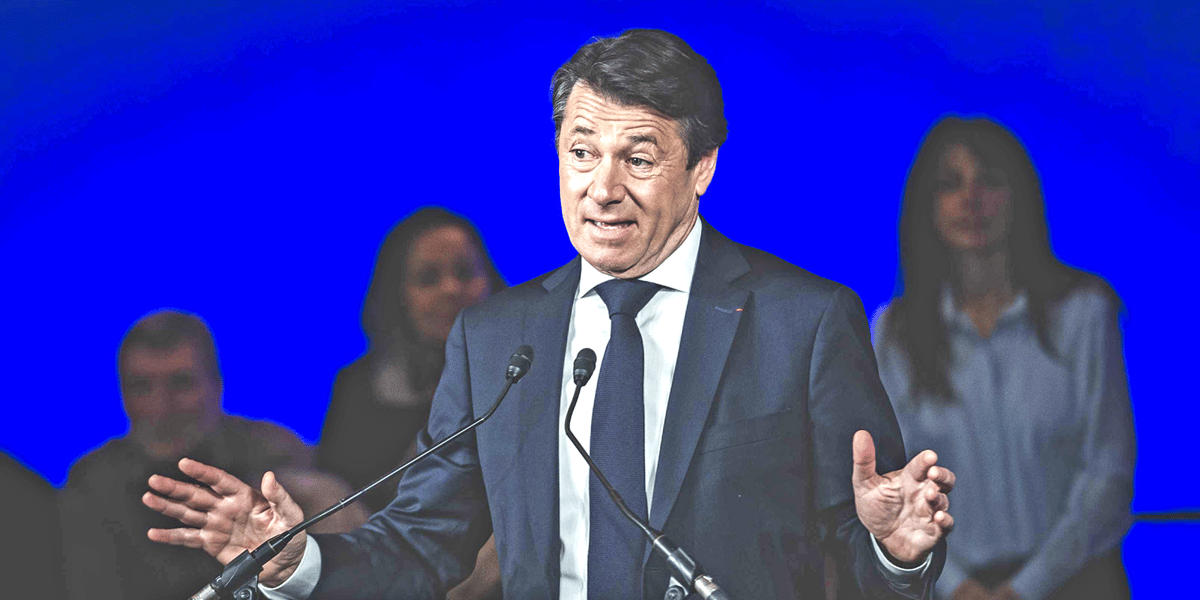 Christian Estrosi, maire sortant et candidat à sa propre succession, lors de son premier meeting de campagne à Nice, le 19 janvier.