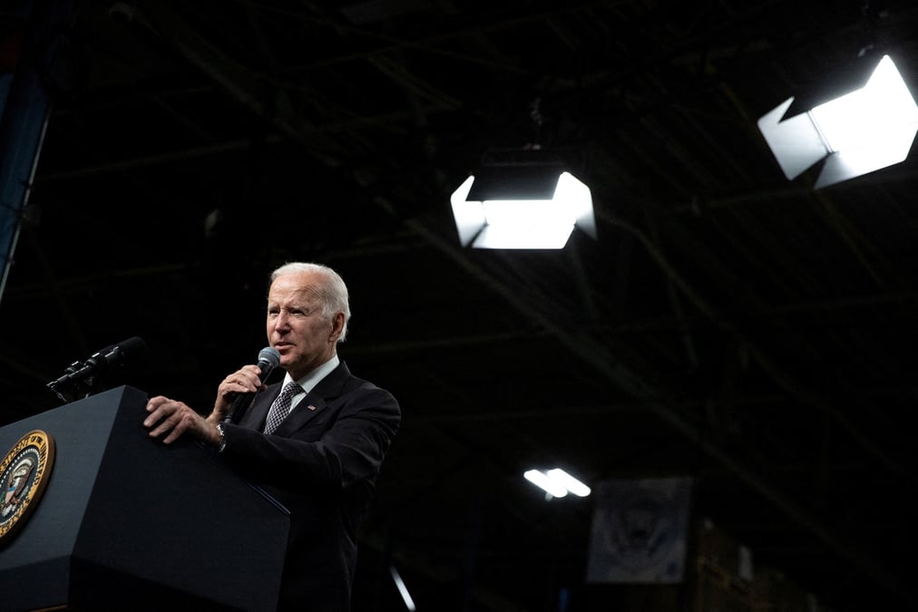 Le president americain joe biden prononce un discours a new york