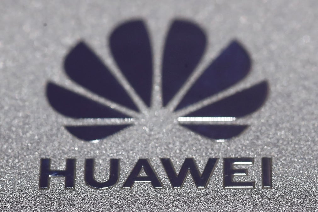 Le logo de huawei lors du salon de l'automobile de munich