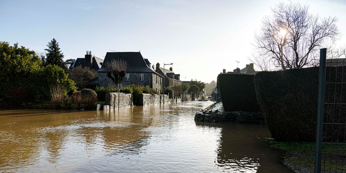 Les crues ont causé des dégâts en Bretagne durant la dernière semaine de janvier. (photo prise le 28 janvier 2025 à Guipry-Messac en Ille-et-Vilaine).