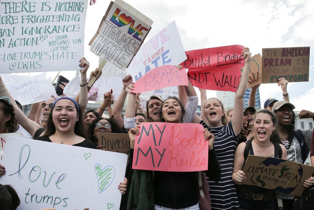 Deuxieme journee de manifestations anti-trump