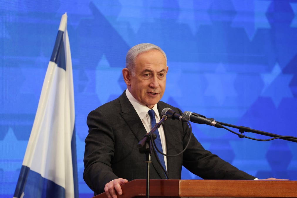 Le premier ministre israelien benjamin netanyahu a la conference des presidents des principales organisations juives americaines, a jerusalem