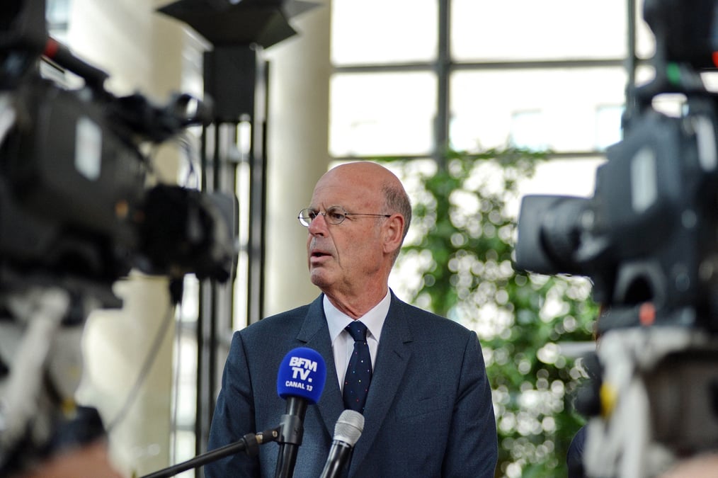 Le ministre de l’Économie, Éric Lombard, au lancement des consultations avec les groupes politiques sur le budget 2026, mercredi 2 juillet à Bercy.