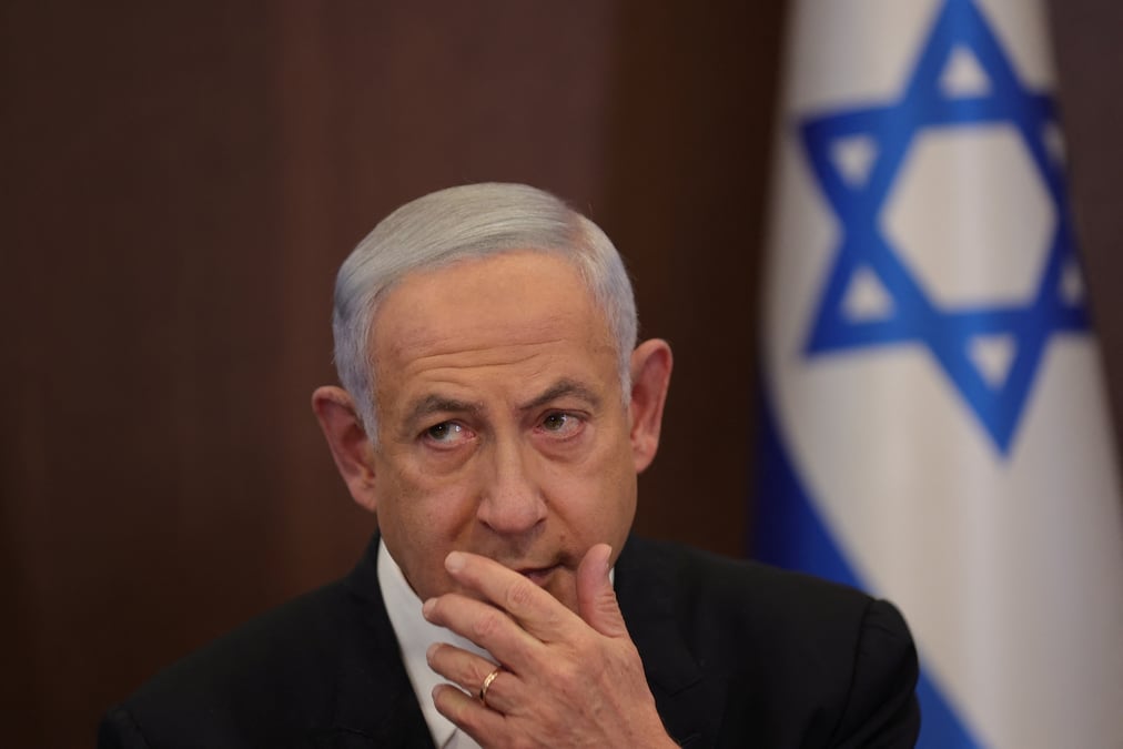 Le premier ministre israelien benjamin netanyahu lors d'une reunion a jerusalem