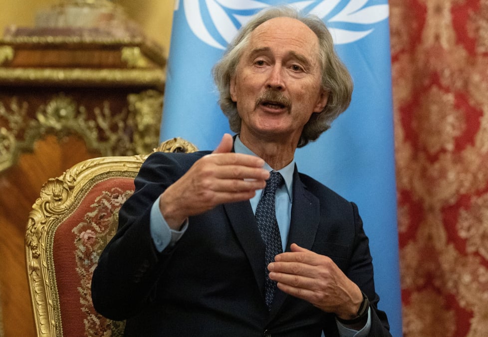 L'envoye special des nations unies pour la syrie, geir pedersen, lors d'une reunion a moscou