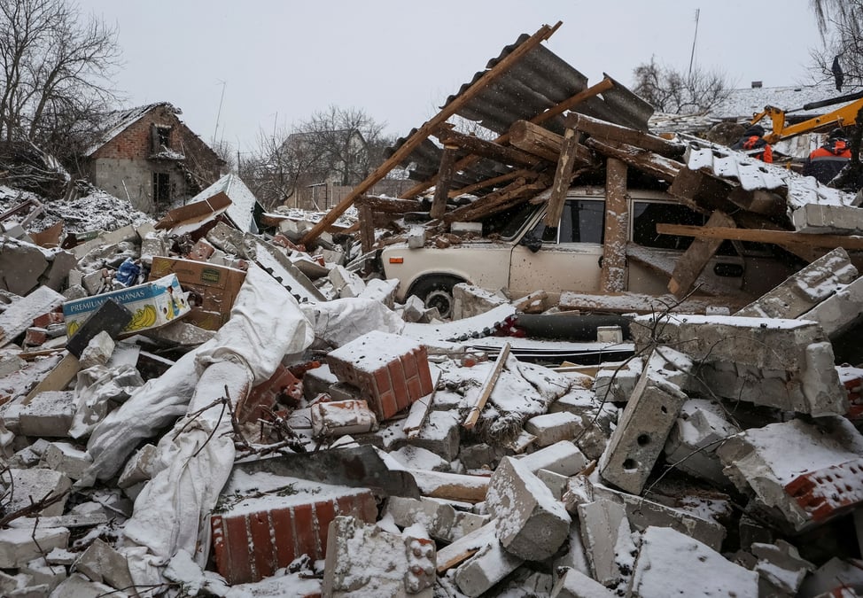 Consequences d'un tir de missile russe dans la region de kharkiv