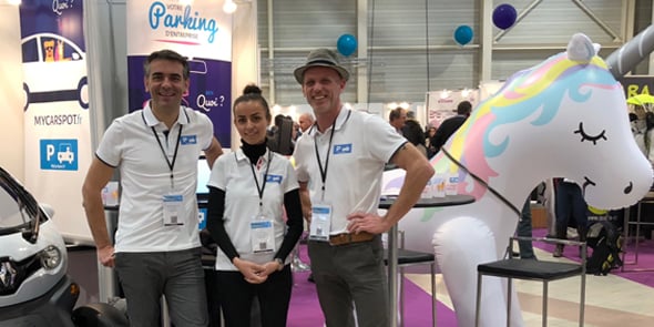 L'équipe de la startup MyCarSpot, à Montpellier