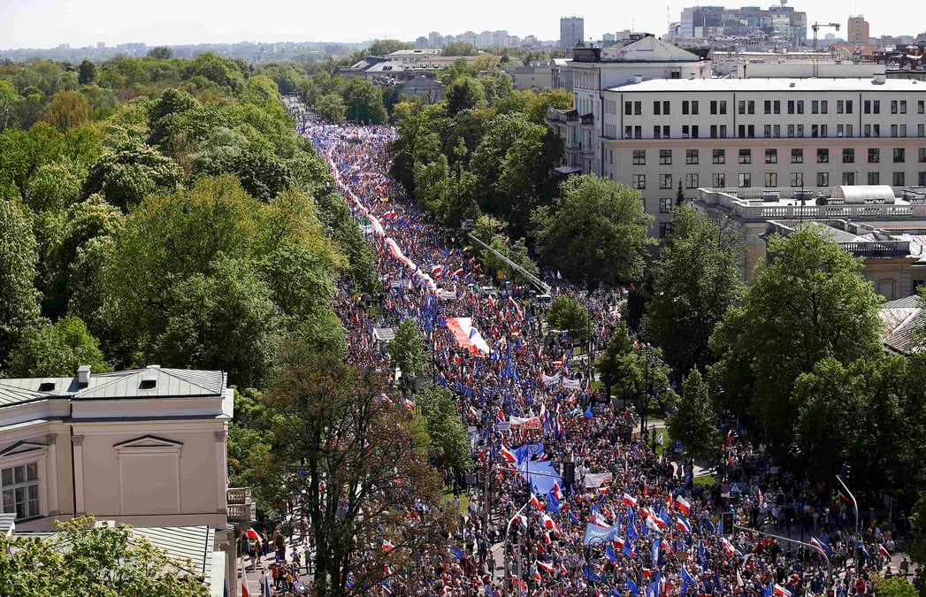 Manifestation contre le gouvernement a varsovie