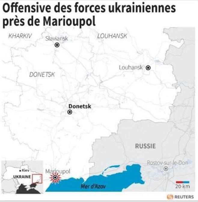 Offensive des forces ukrainiennes pres de marioupol