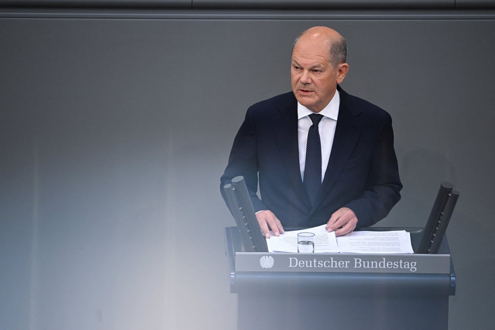 Le chancelier allemand scholz s'adresse au parlement sur les questions de securite actuelles, a berlin