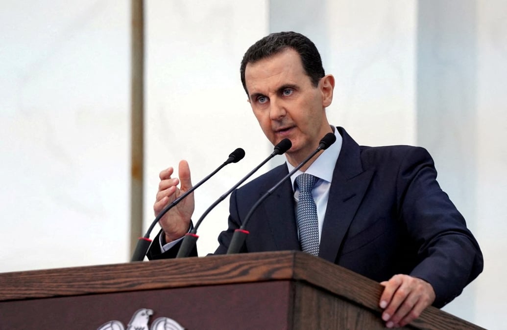 Le president syrien bachar al-assad s'adresse aux nouveaux membres du parlement a damas