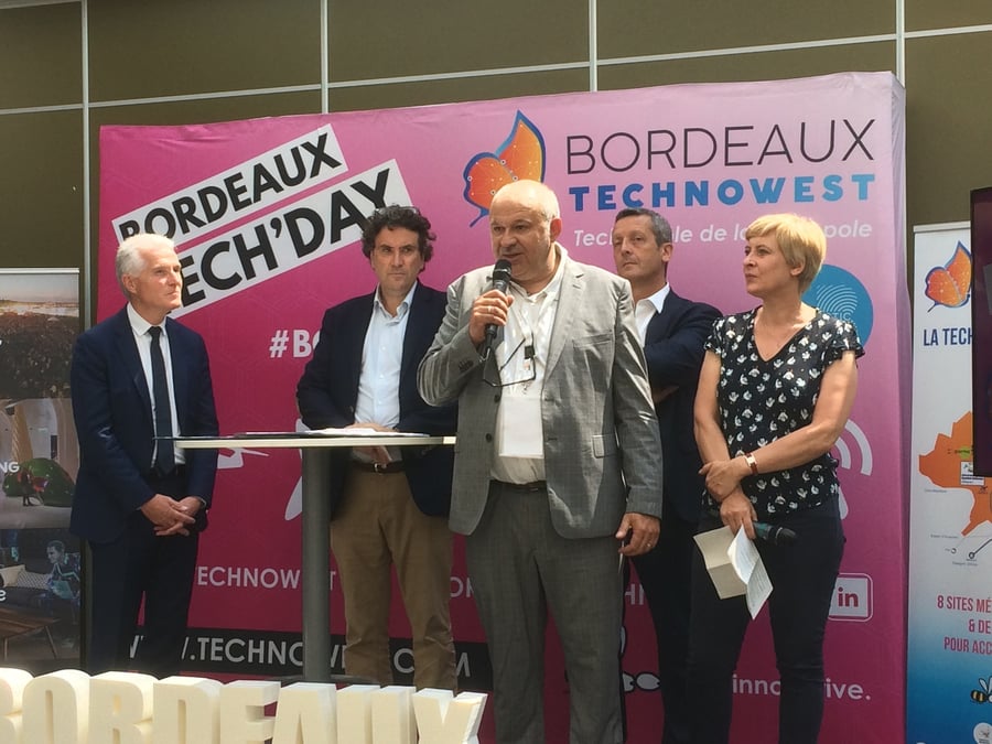 François Baffou, directeur général de Bordeaux Technowest, au centre, lors d'un événement Bordeaux Tech'Day.