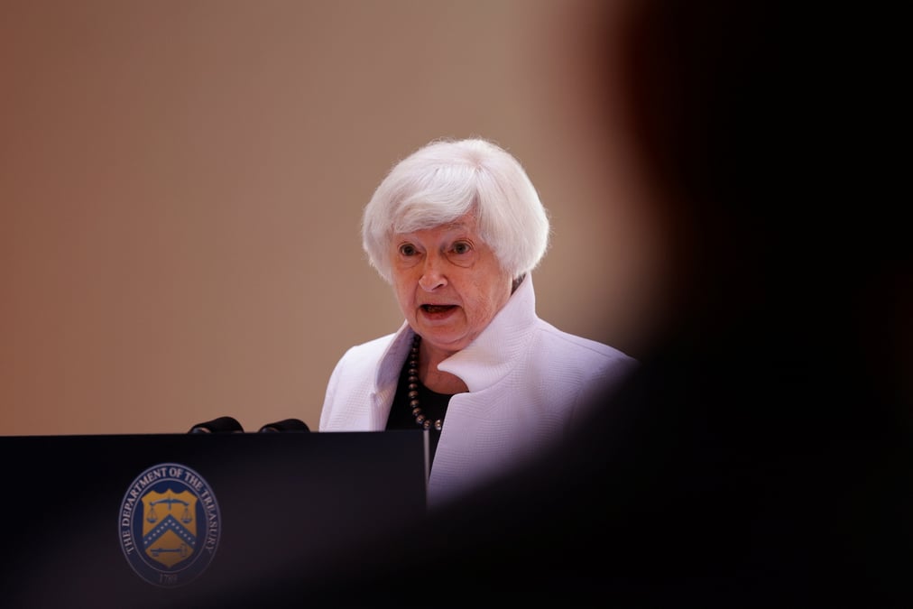 La secretaire americaine au tresor, janet yellen, tient une conference de presse a marrakech, au maroc