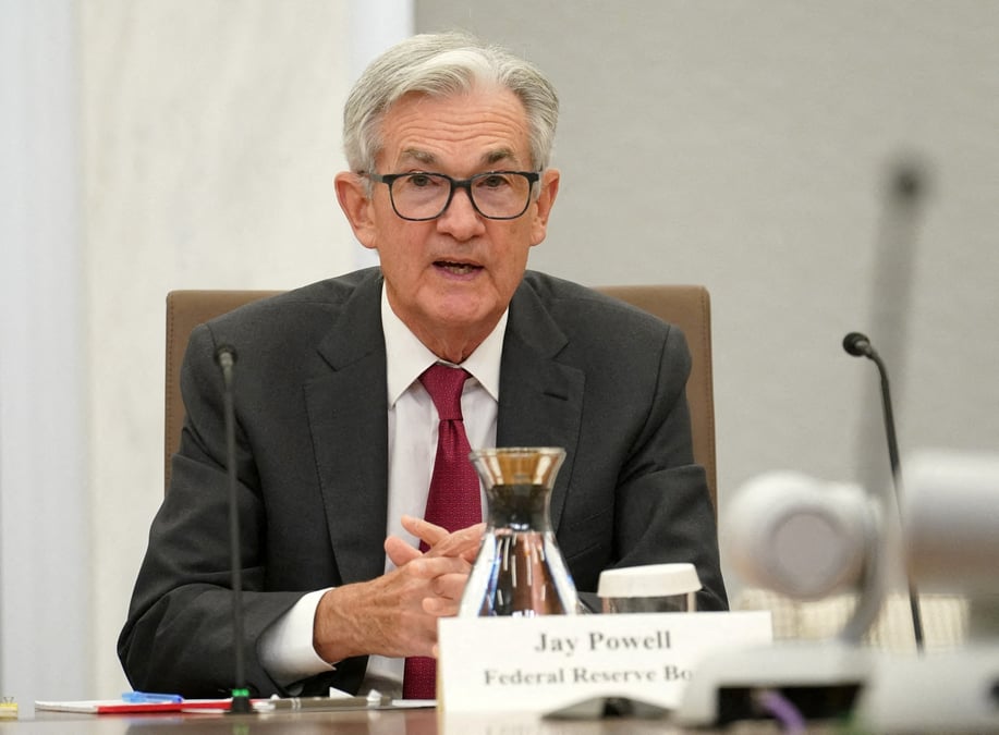 Le president de la reserve federale, jerome powell, lors d'un evenement a washington