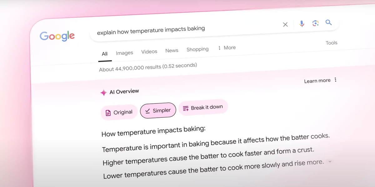 AI Overview, la nouvelle fonctionnalité de Google dopée à l'IA générative.