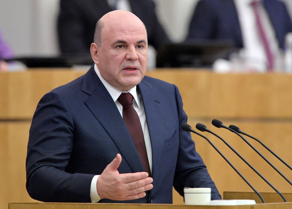 Photo d'archives du premier ministre russe, mikhail michoustine