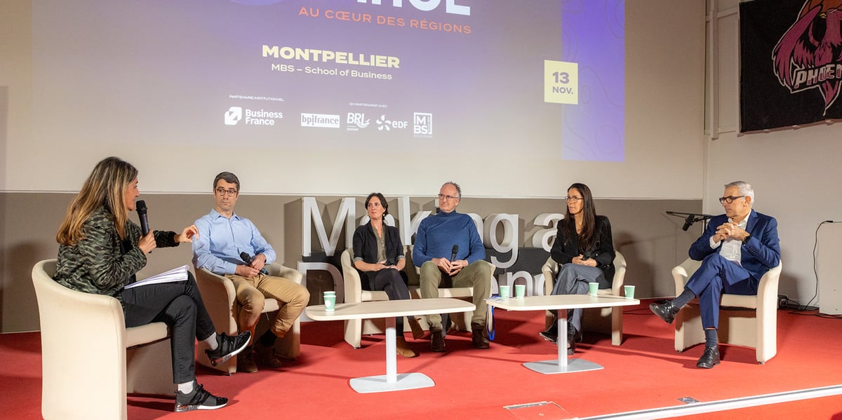 La table-ronde sur la raréfaction des ressources sur le "Génération Transformons la France" à Montpellier, le 13 novembre 2024.