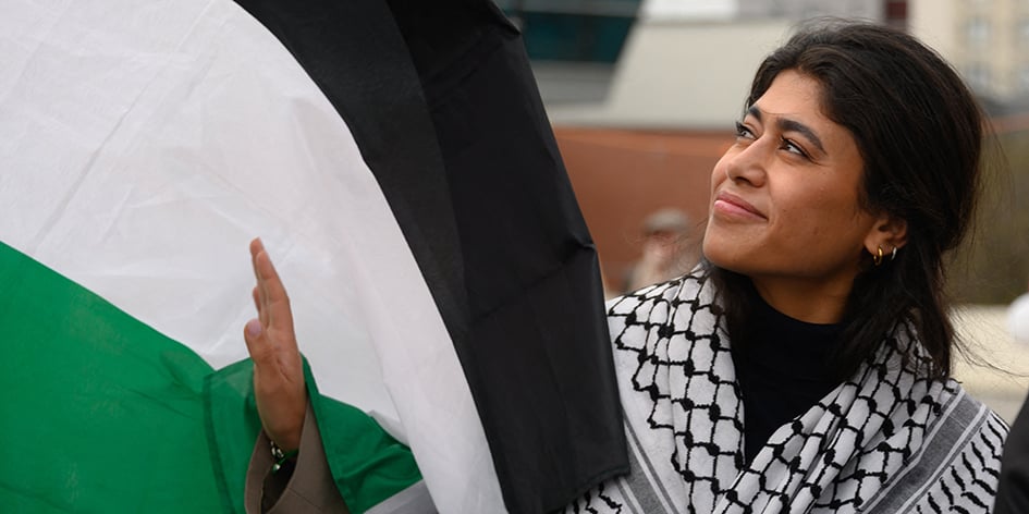 Rima Hassan, le 6 avril à Argenteuil.