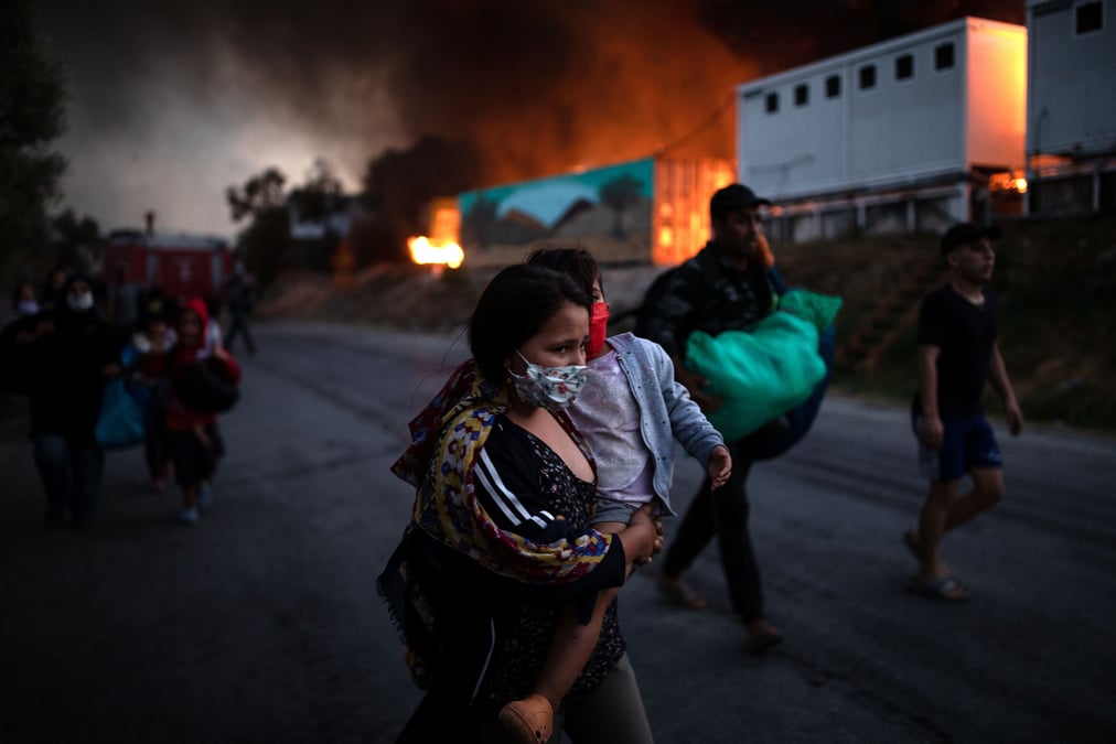 Grece: le camp de moria probablement detruit apres des incendies