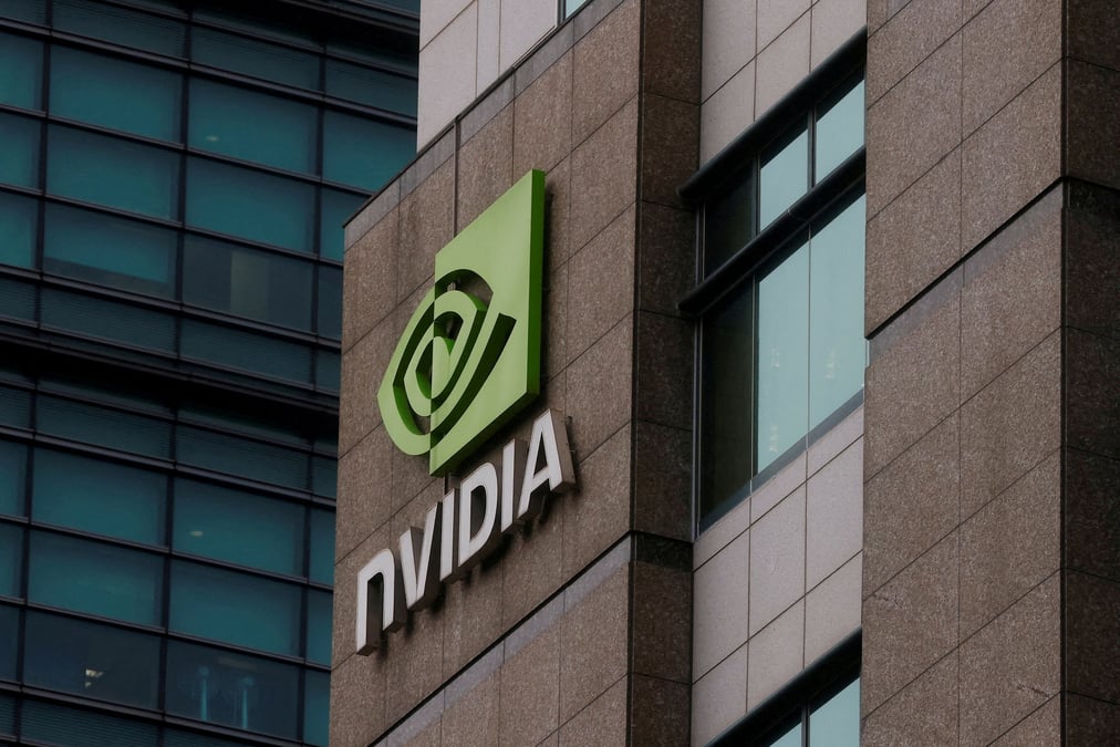 Le logo de nvidia au siege de la societe a taipei