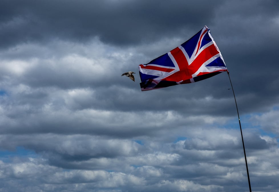 Un drapeau britannique flotte a sunderland, au royaume-uni