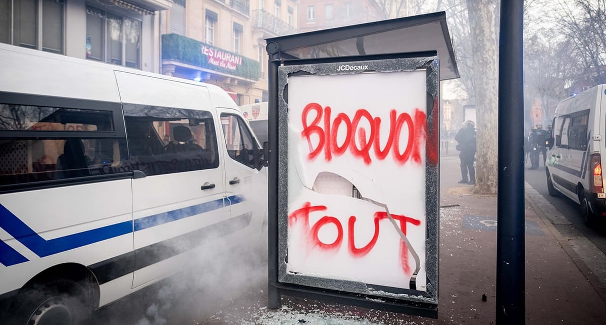 Durant la neuvième manifestation contre la réforme des retraites, en mars 2023 à Toulouse.