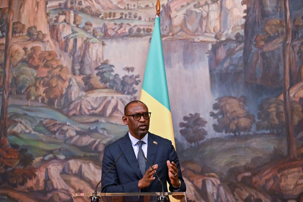 Le ministre malien des affaires etrangeres abdoulaye diop lors d'une conference de presse a moscou