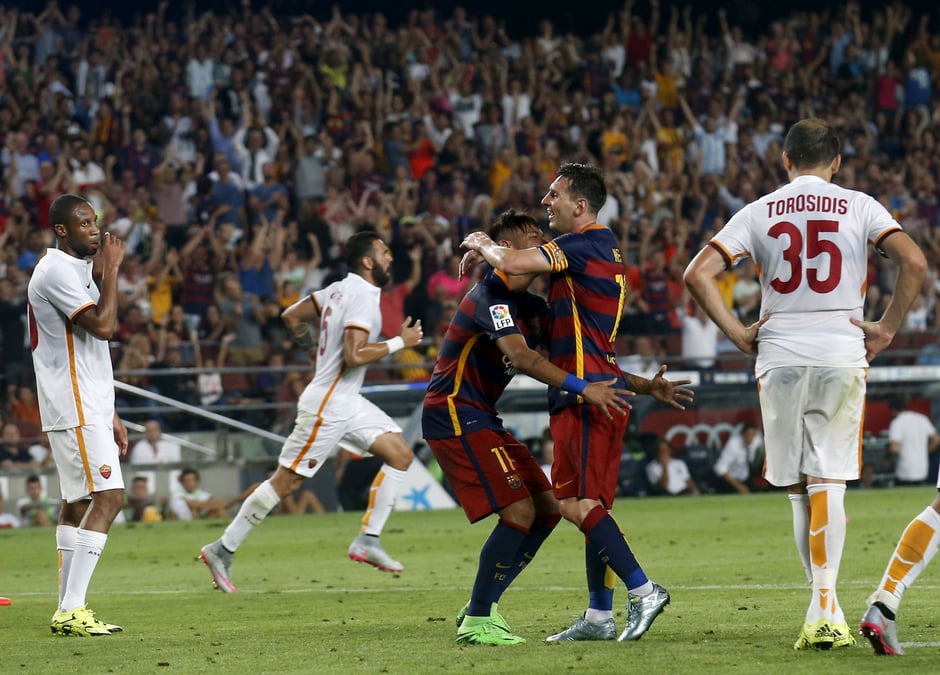 Barcelone inflige une severe correction a l'as roma