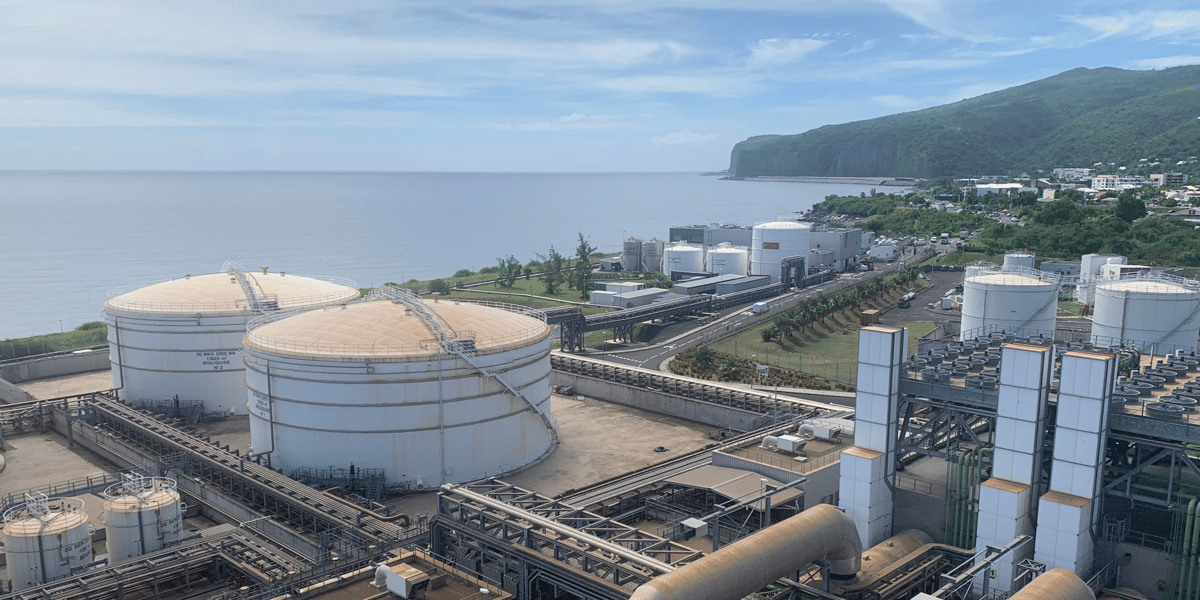 La centrale thermique de Port Est, exploitée par EDF, fonctionne désormais grâce à l'huile de colza, à la place du fioul.