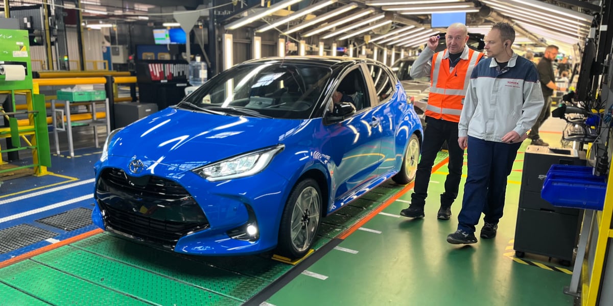 Une Toyota Yaris, hybride, à l'usine du constructeur nippon de Valenciennes.
