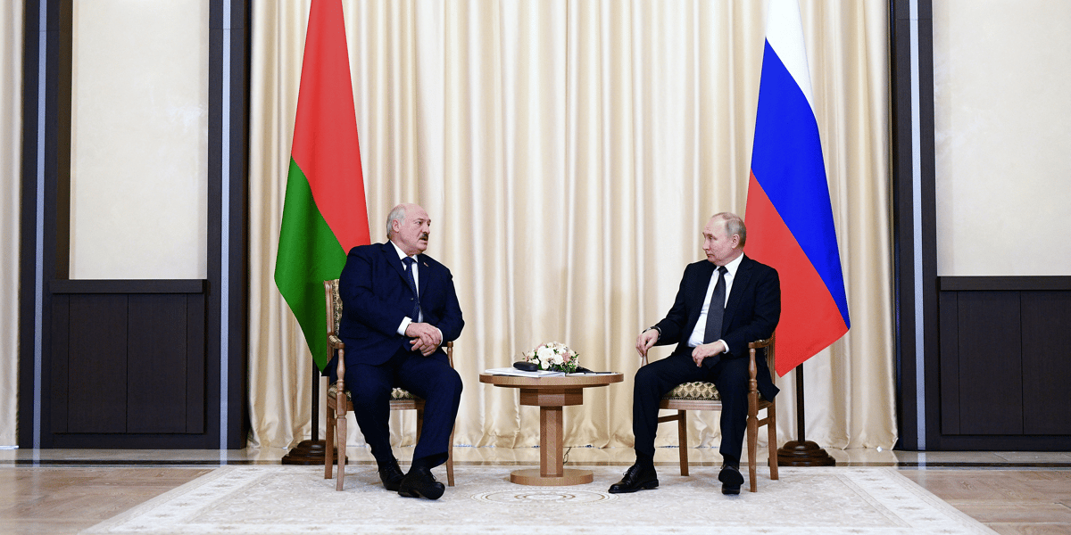 Le president russe vladimir poutine rencontre le president bielorusse alexandre loukachenko dans les environs de moscou