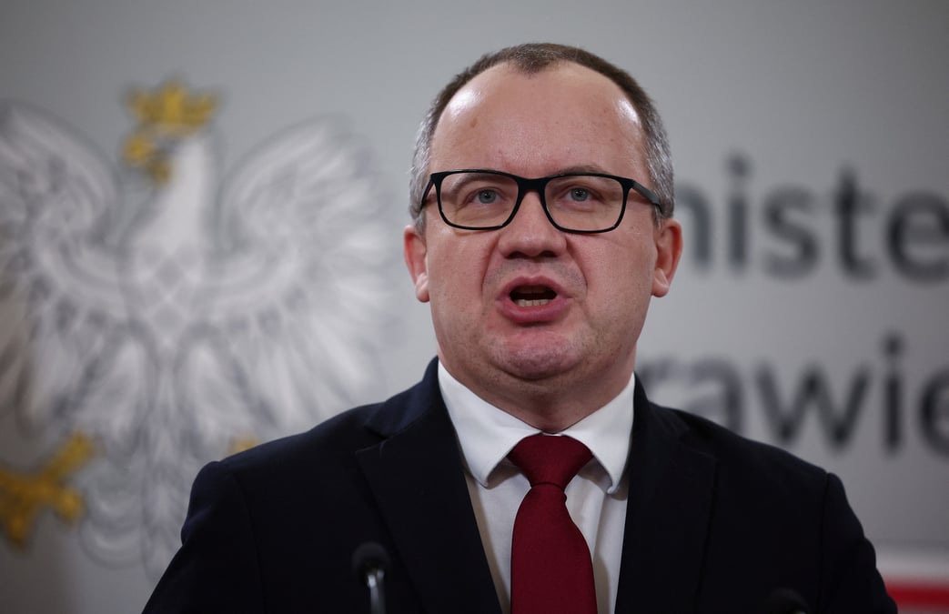 Le ministre polonais de la justice, le procureur general adam bodnar, lors d'une conference de presse a varsovie