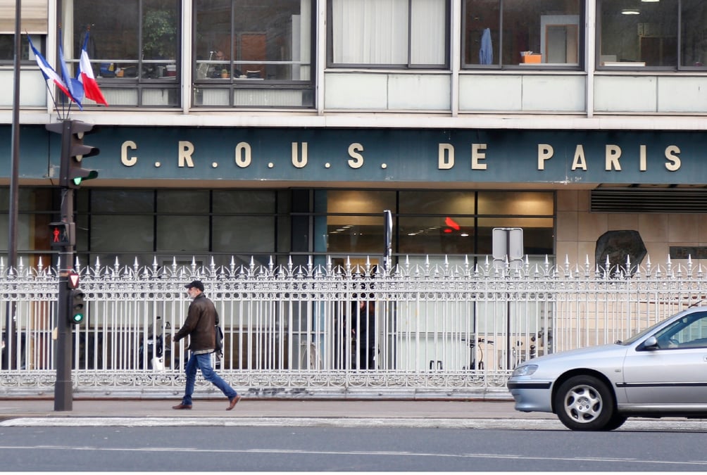 Le Centre régional des œuvres universitaires et scolaires (Crous), opérateur de l’État pour la vie étudiante, situé dans le Ve arrondissement de Paris.