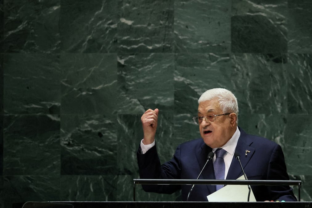 Le president de l'autorite palestinienne mahmoud abbas
