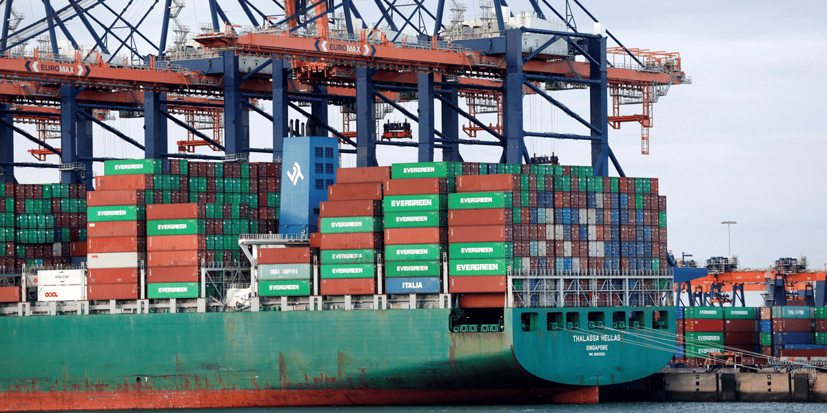 Conteneurs dans le port de rotterdam