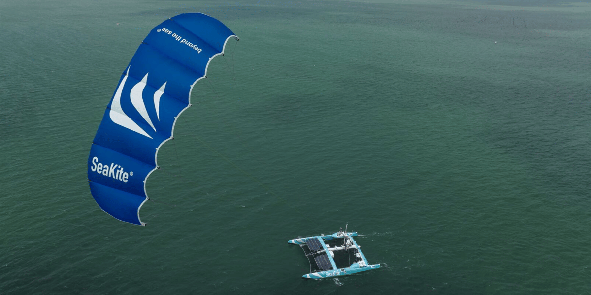 Le Sea Kite en phase de test à Arcachon avant d'équiper des navires marchands en 2024.