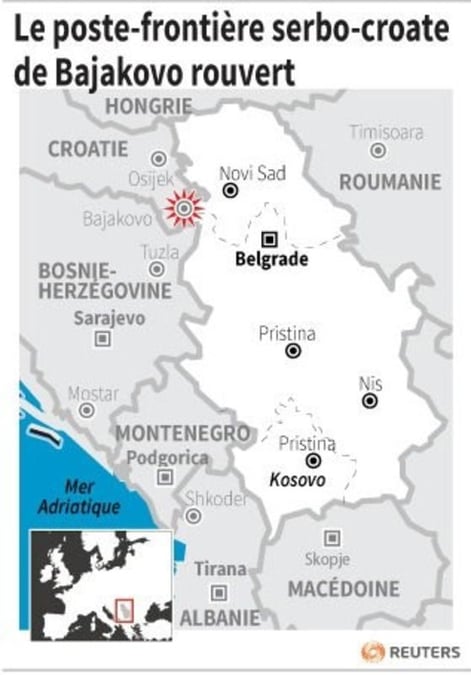 Le poste-frontiere serbo-croate de bajakovo rouvert