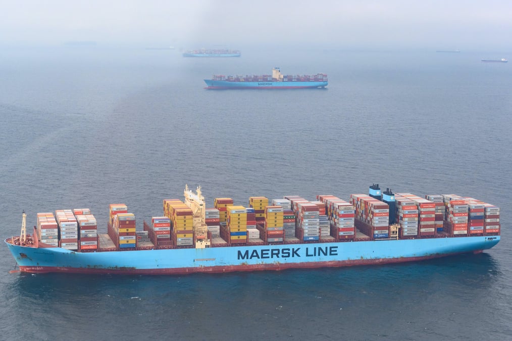 Maersk, porte-conteneurs à l'ancre,