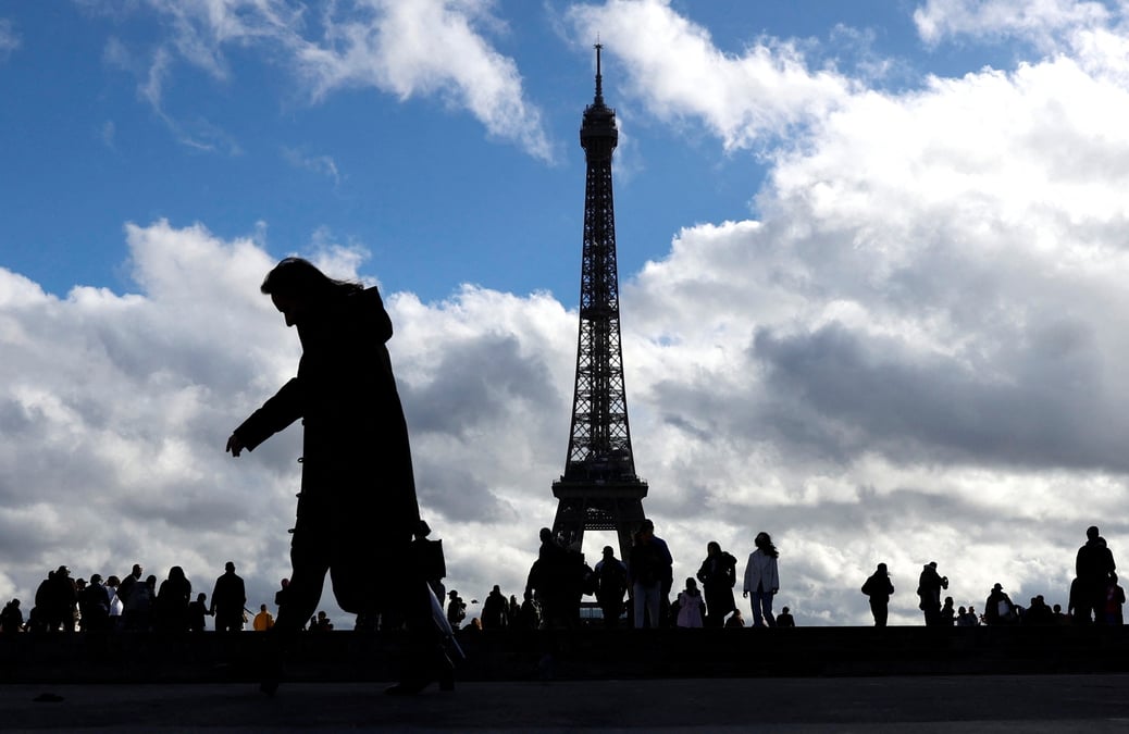 Vue de la tour eiffel depuis le trocadero, paris